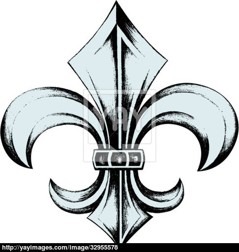 485x512 Hand Drawn Fleur De Lis Vector