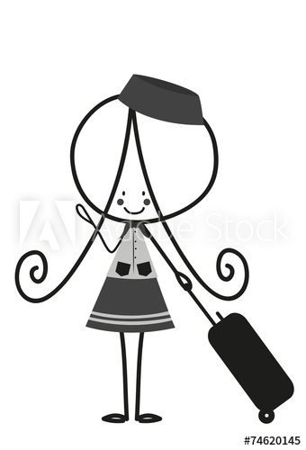 340x500 Doodle Flight Attendant
