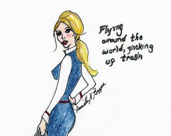 340x270 You Wish Flight Attendant Drawing Etsy