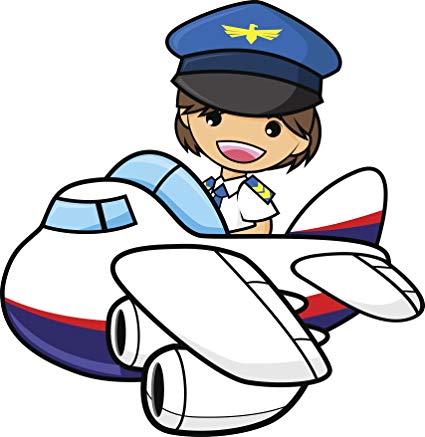 425x437 Happy Kawaii Anime Pilot Flight Attendant Cartoon