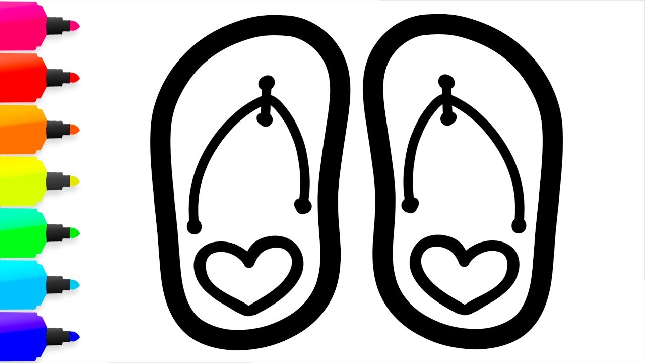 1280x720 Coloring Flip Flops Kids Video Toy Art Drawing Painting