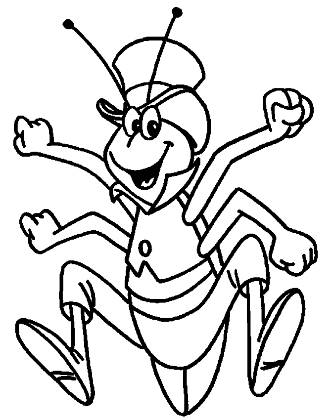 673x850 Drawing Flip The Grasshopper Friend Of Maya The Honey Bee Coloring