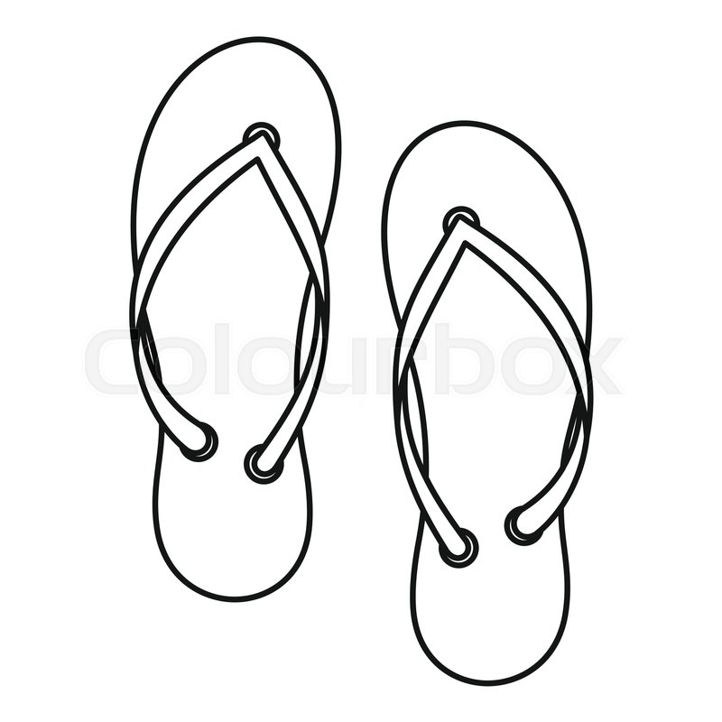 800x800 Flip Flop Icon Outline Illustration Stock Vector Colourbox