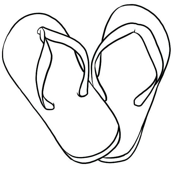 639x590 Pretty Awesome Flip Flops Coloring Pages For Girls And Boys