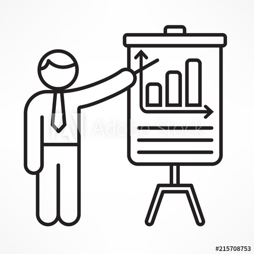 500x500 Flip Chart, Linear Business Presentation Icon Set Vector