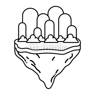 400x400 Line Exotic Mountains With Bushes In The Float Island Buy Photos