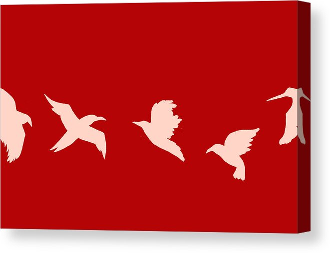 661x507 A Drawing Of A Flock Of Birds Flying On A Colorful Background