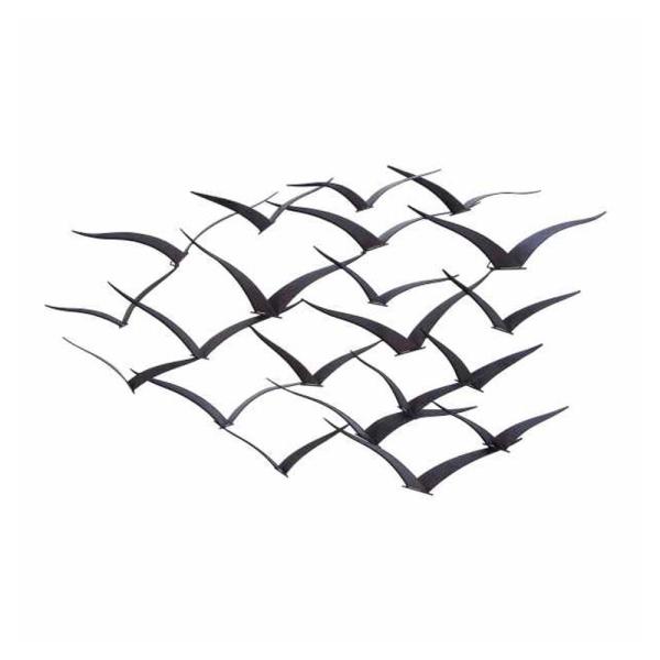 600x600 Benzara Flock Of Flying Birds Black Metal Wall Decor
