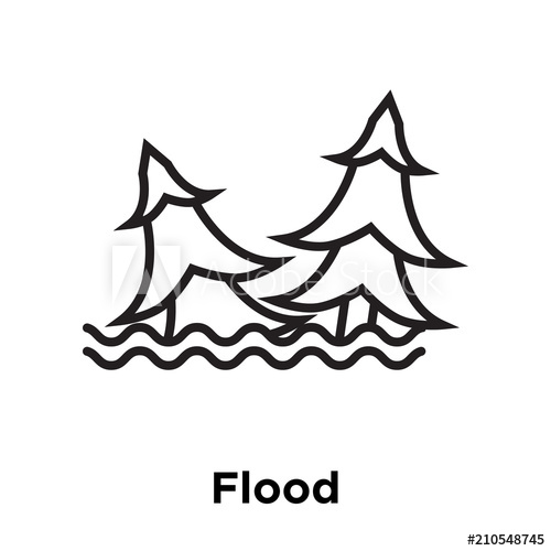 500x500 Flood Icon Vector Sign And Symbol Isolated On White Background