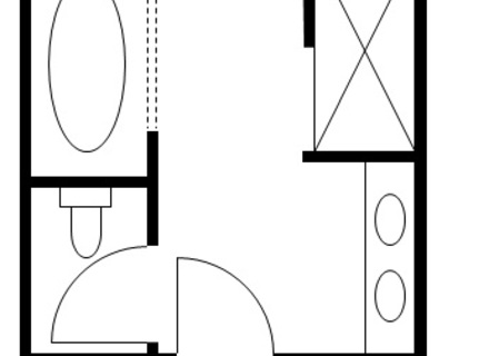 440x320 Common Bathroom Bathroom Floor Plan Drawing, Bath Laundry