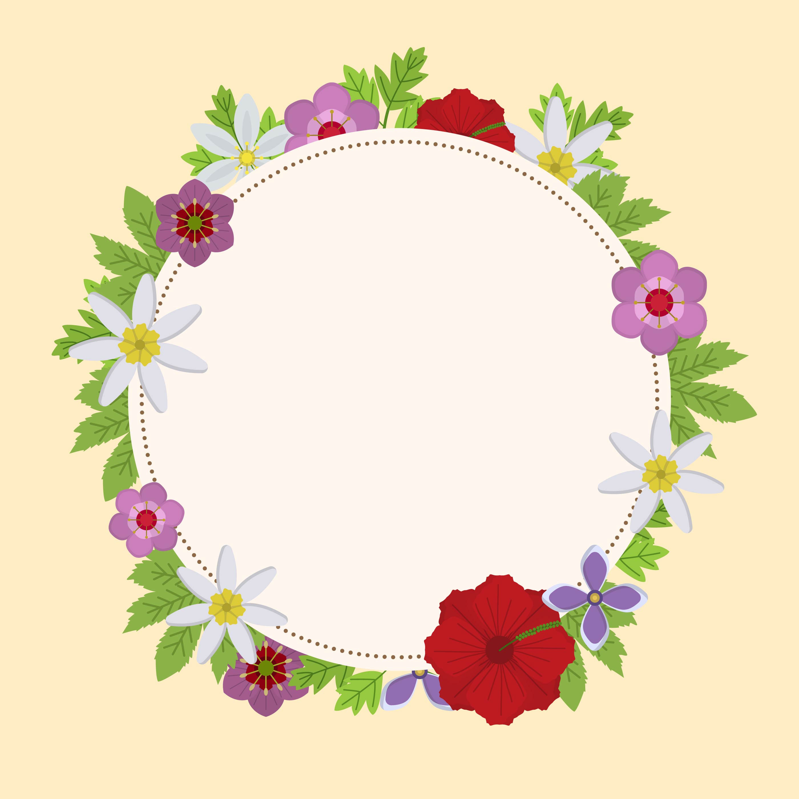 2800x2800 Floral Circle Free Vector Art