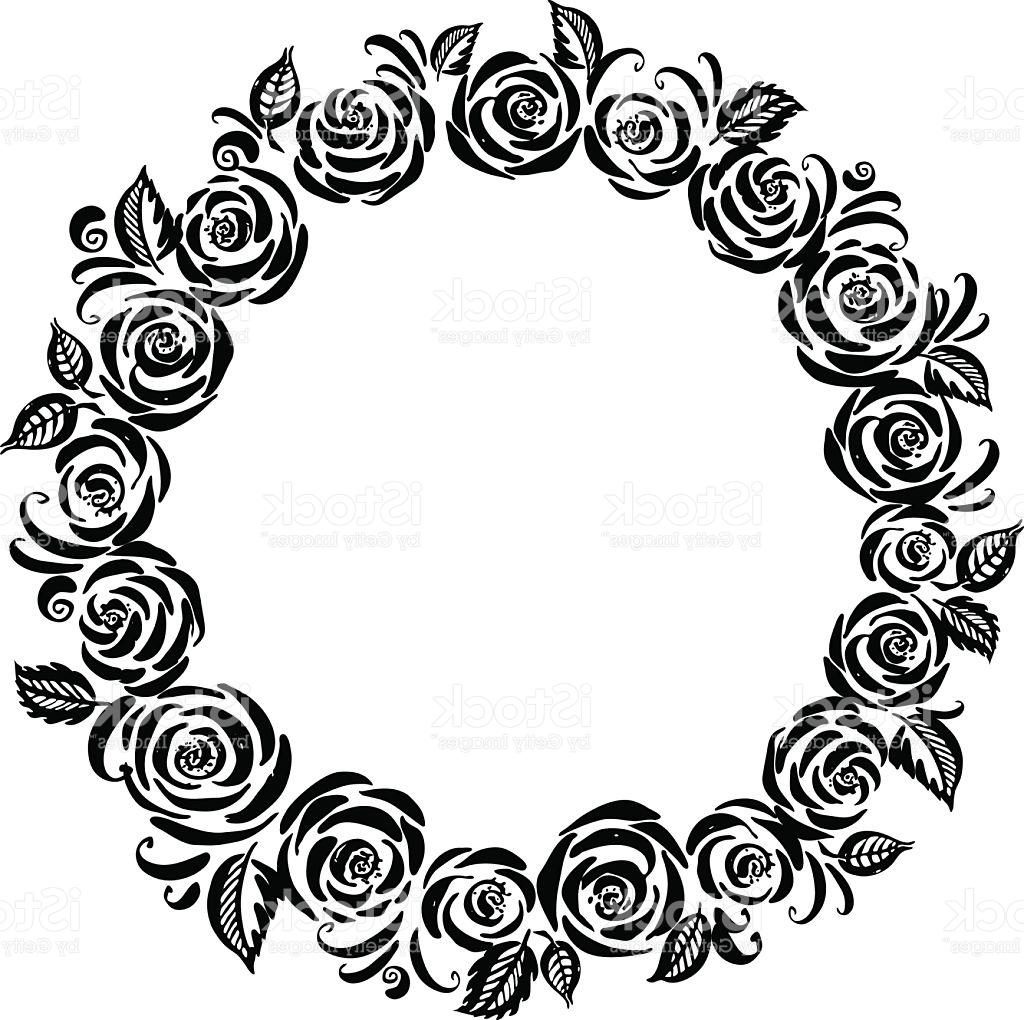 1024x1020 Floral Wreath Clipart Black And White