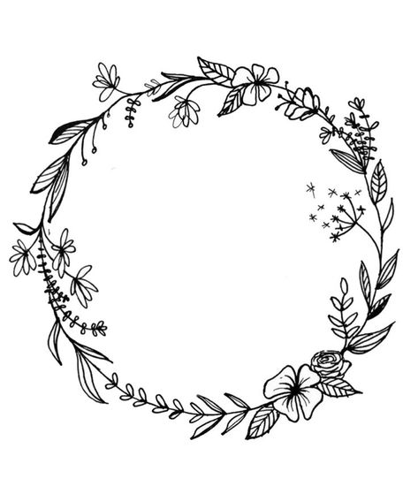 Floral Wreath Drawing | Free download on ClipArtMag