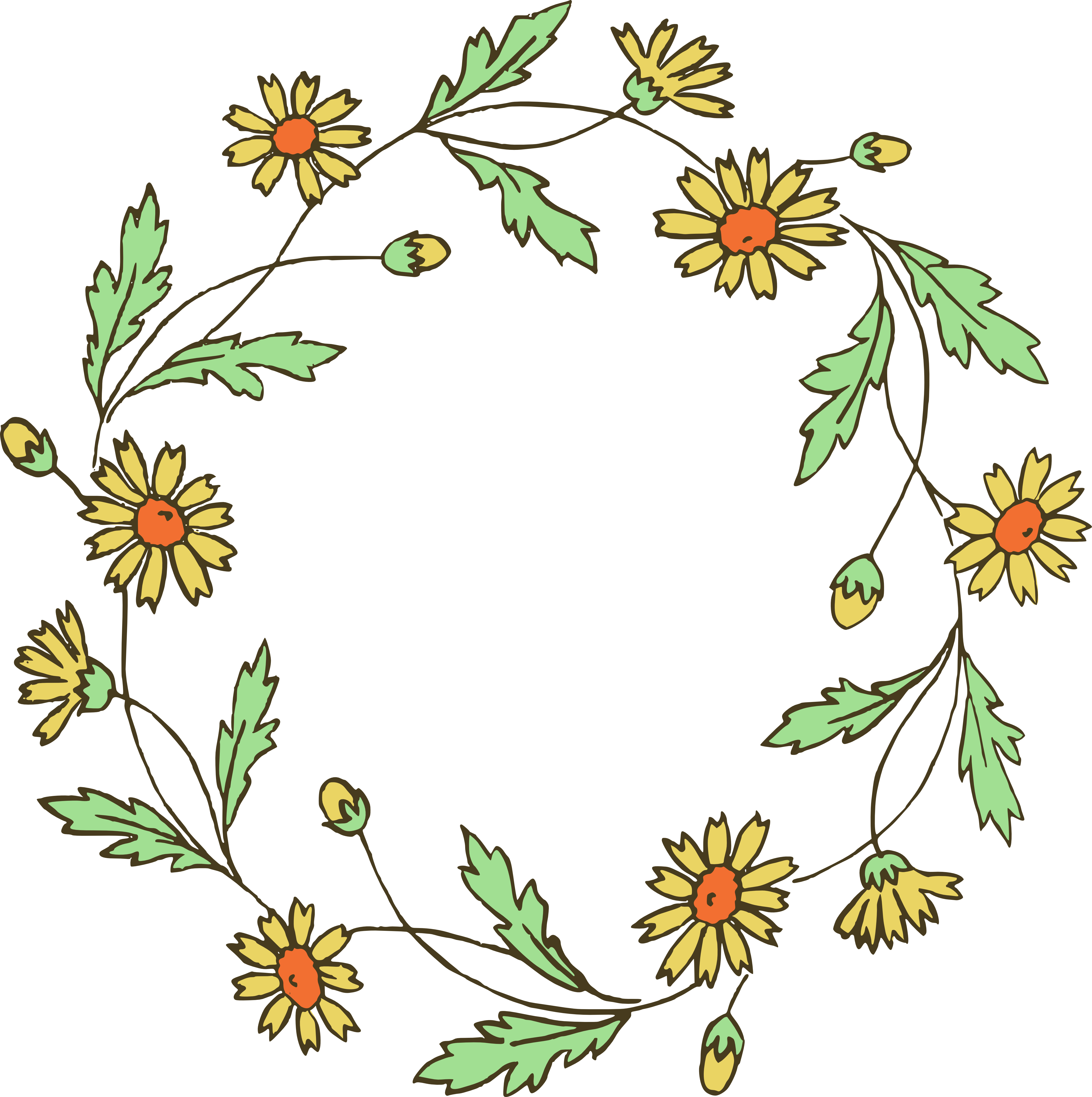 4686x4707 Collection Of Free Wreath Drawing Spring Download On Ui Ex