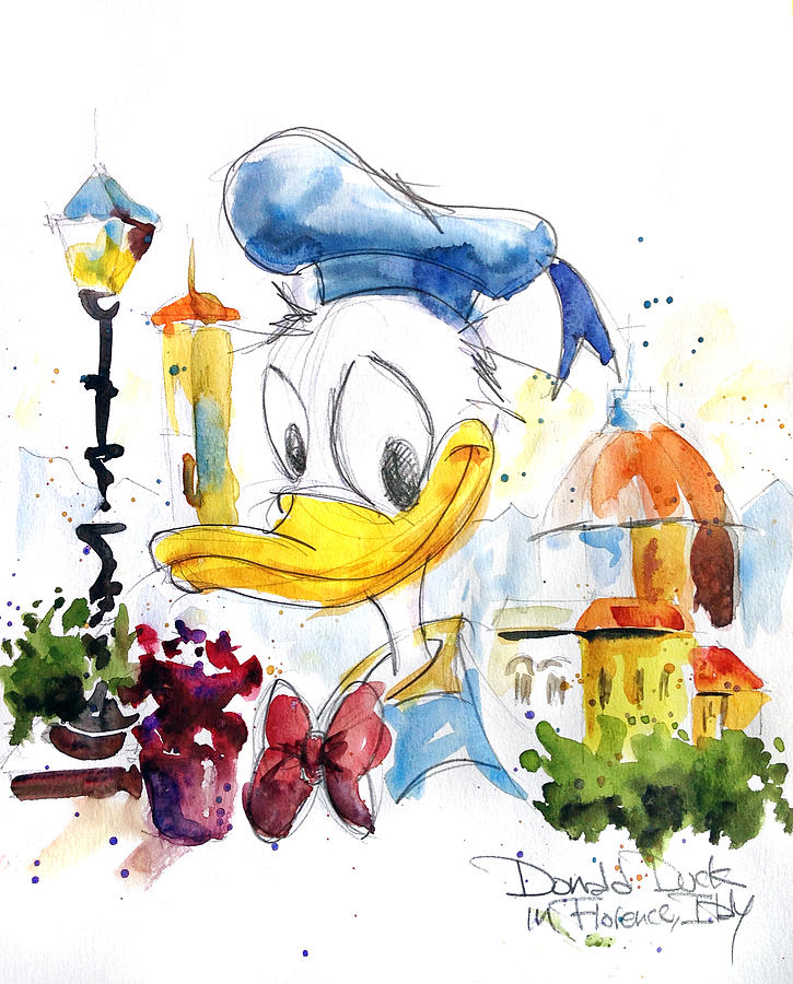 725x900 Donald Duck In Florence Italy Painting