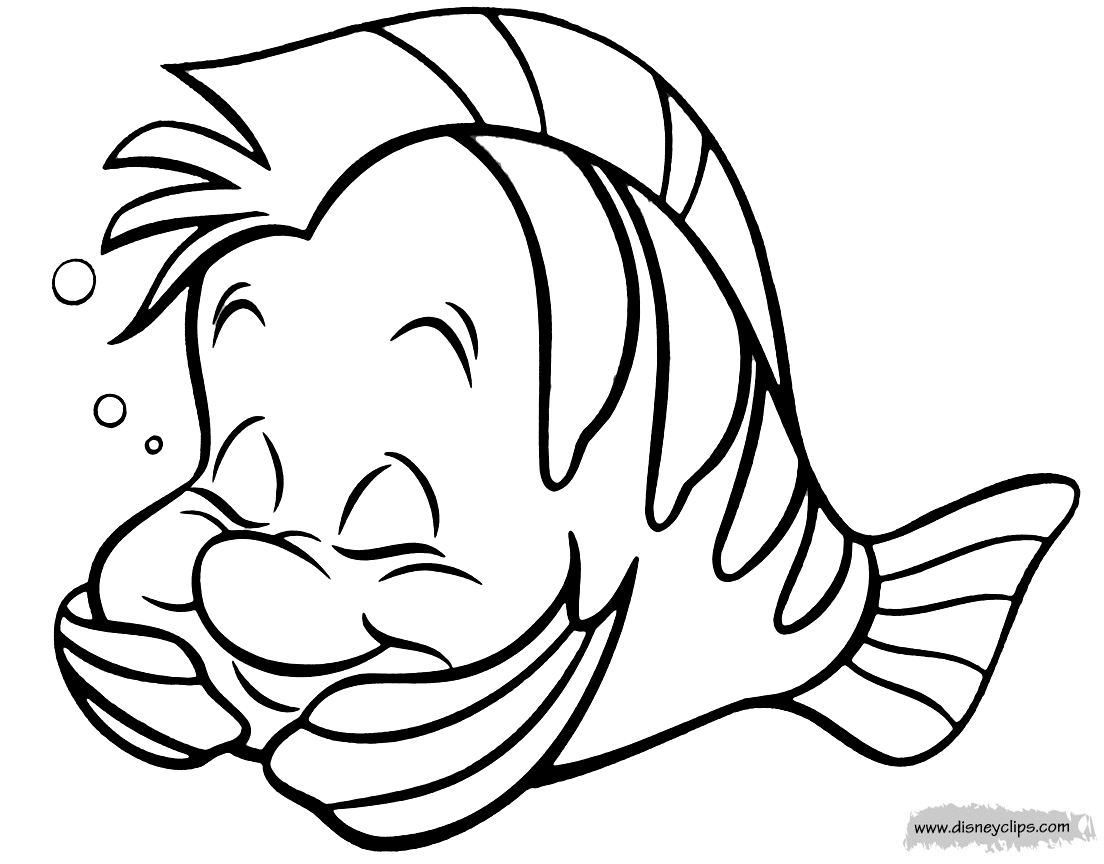 Flounder Little Mermaid Drawing | Free download on ClipArtMag