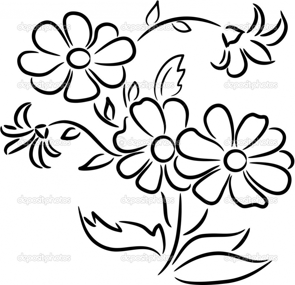 1024x988 Flower Drawing Clipart Flower Bouquets Drawings How To Draw Flower