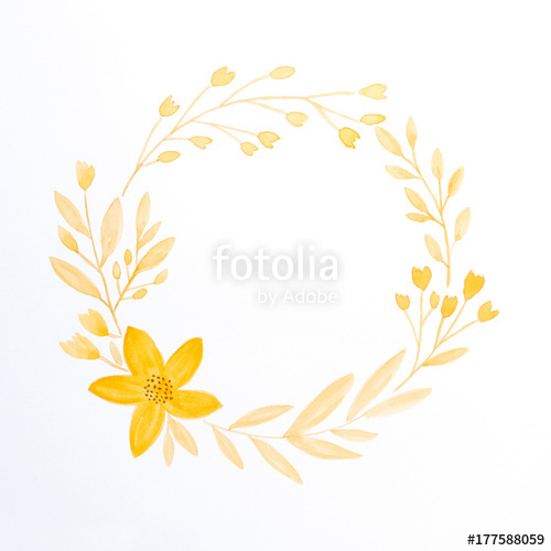 500x500 Hand Drawing Flowers In Watercolor Style On White Paper Background