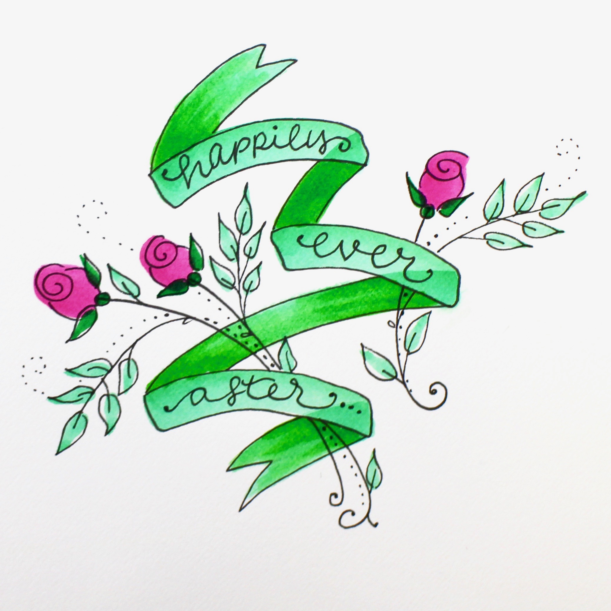 2078x2078 How To Draw Cascading Banner With Roses