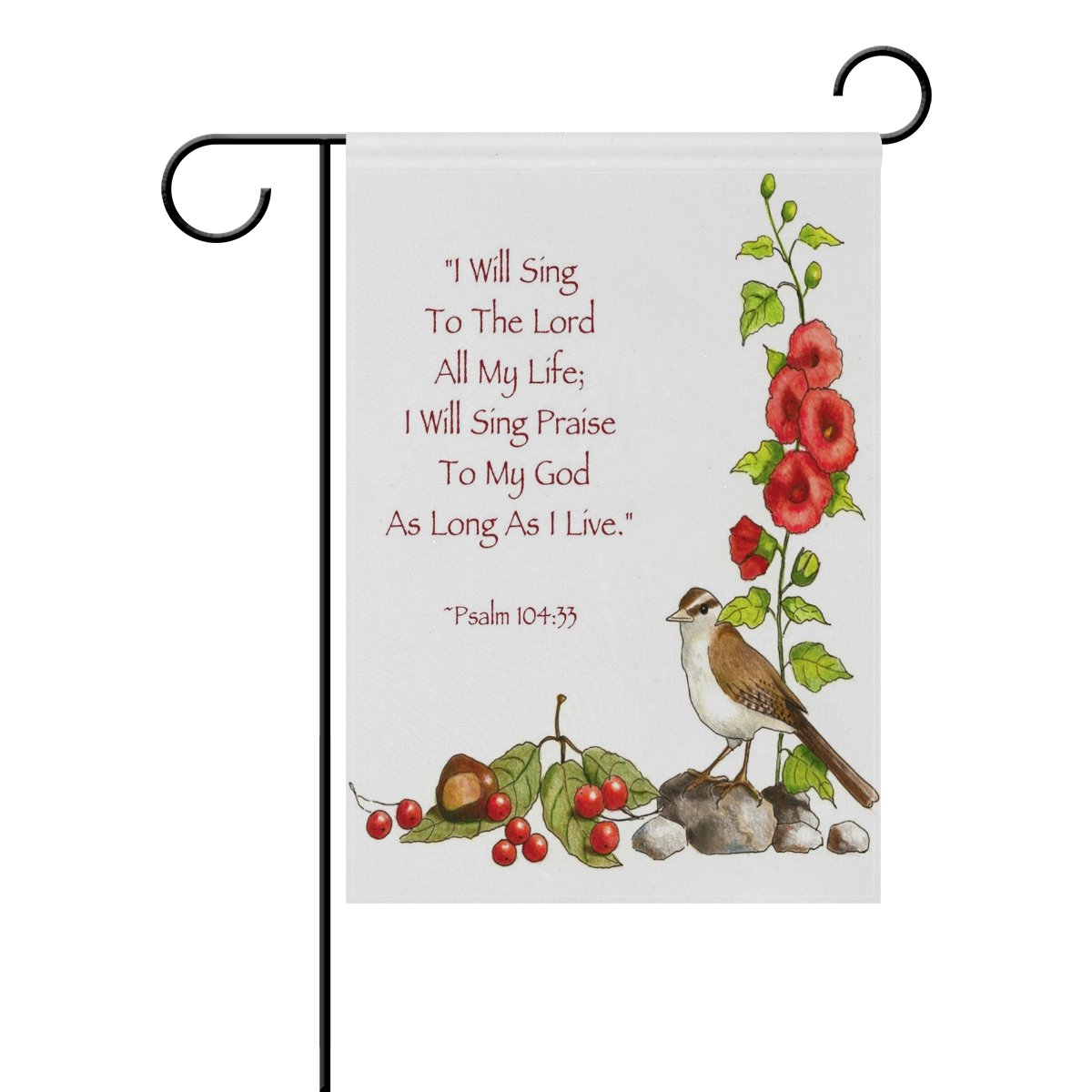 1200x1200 Yzgo Poetry Drawing Of Flowers And Bird Garden Flag