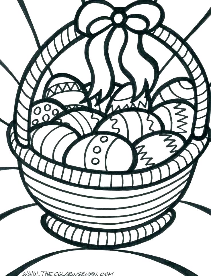 736x962 Flower Basket Coloring Pages Egg Basket Coloring