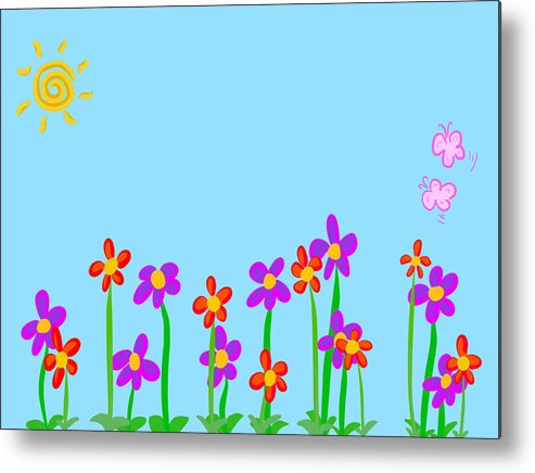 493x436 Flower, Flower Bed, Empty Place, Butterfly, Sun, Illustration