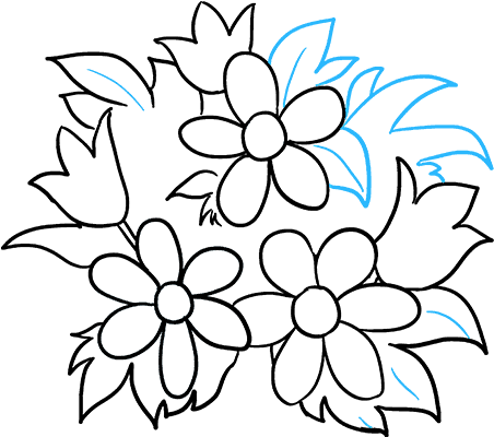 452x400 Download How To Draw Flower Bouquet