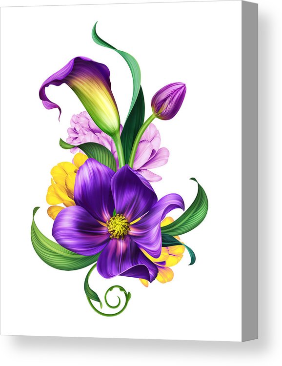 578x750 Botanical Illustration, Beautiful Flowers Bouquet, Floral