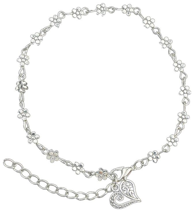 674x737 Buy Zaful Tiny Flower Chain Anklet With Heart Online