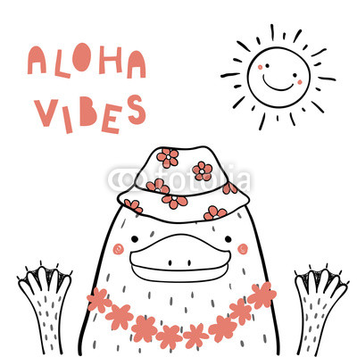 400x400 Hand Drawn Portrait Of A Cute Funny Sloth In Flower Chain, Bucket