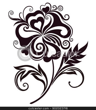 405x464 Line Drawing Flowers Clip Art Flower Line Drawing Clip Art Free