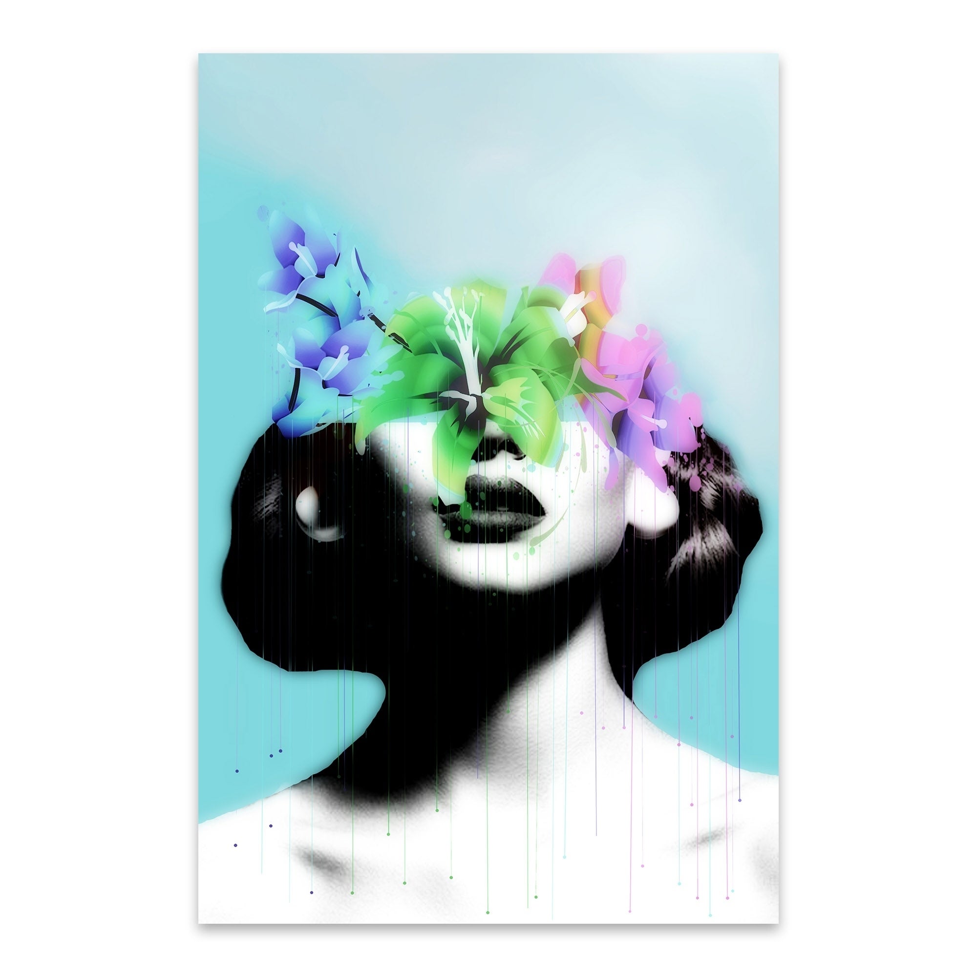 2000x2000 shop artemis rose 'floral feminine collage' metal wall art print