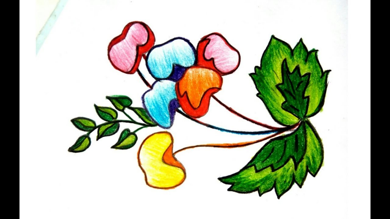 Flower Colour Pencil Drawing | Free download on ClipArtMag