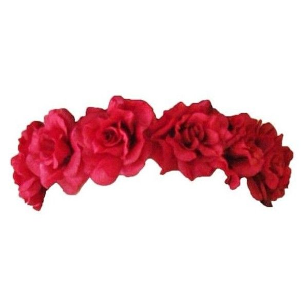 600x600 Red Flower Crown Transparent Liked On Polyvore Featuring