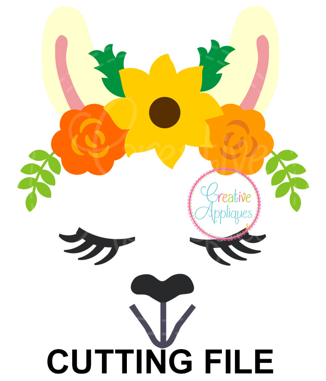 645x753 Llama Face Flower Crown