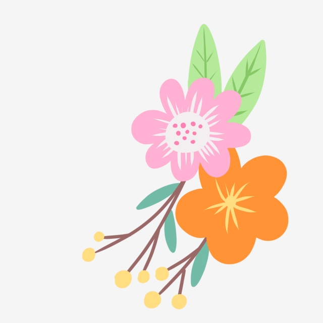 640x640 hand drawn cute decorative flowers, nature, hand drawn, drawing
