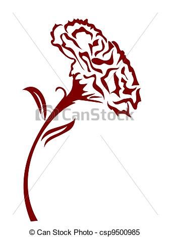 337x470 Carnation Flower Drawing Clipart Vector Of Carnation Flower