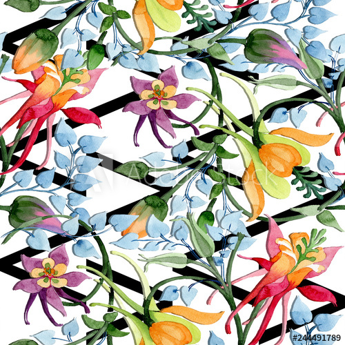 500x500 Ornament Floral Botanical Flower Watercolour Drawing Fashion