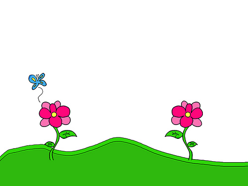 500x375 Pink Flowers Drawing Background