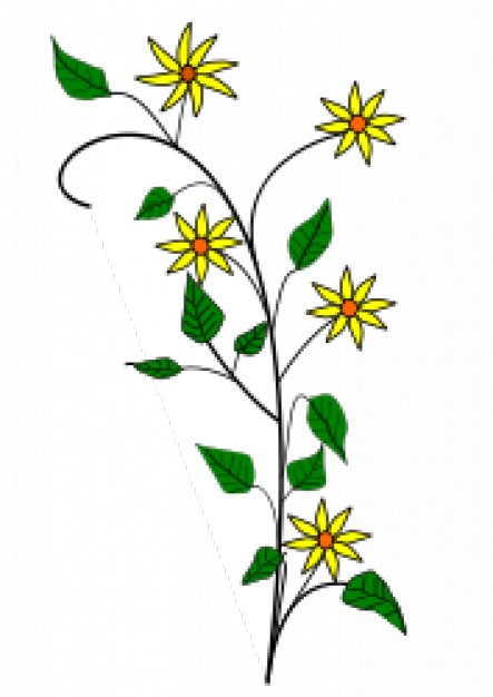 443x626 Simple Yellow Flowers Drawing With White Background Stock Images