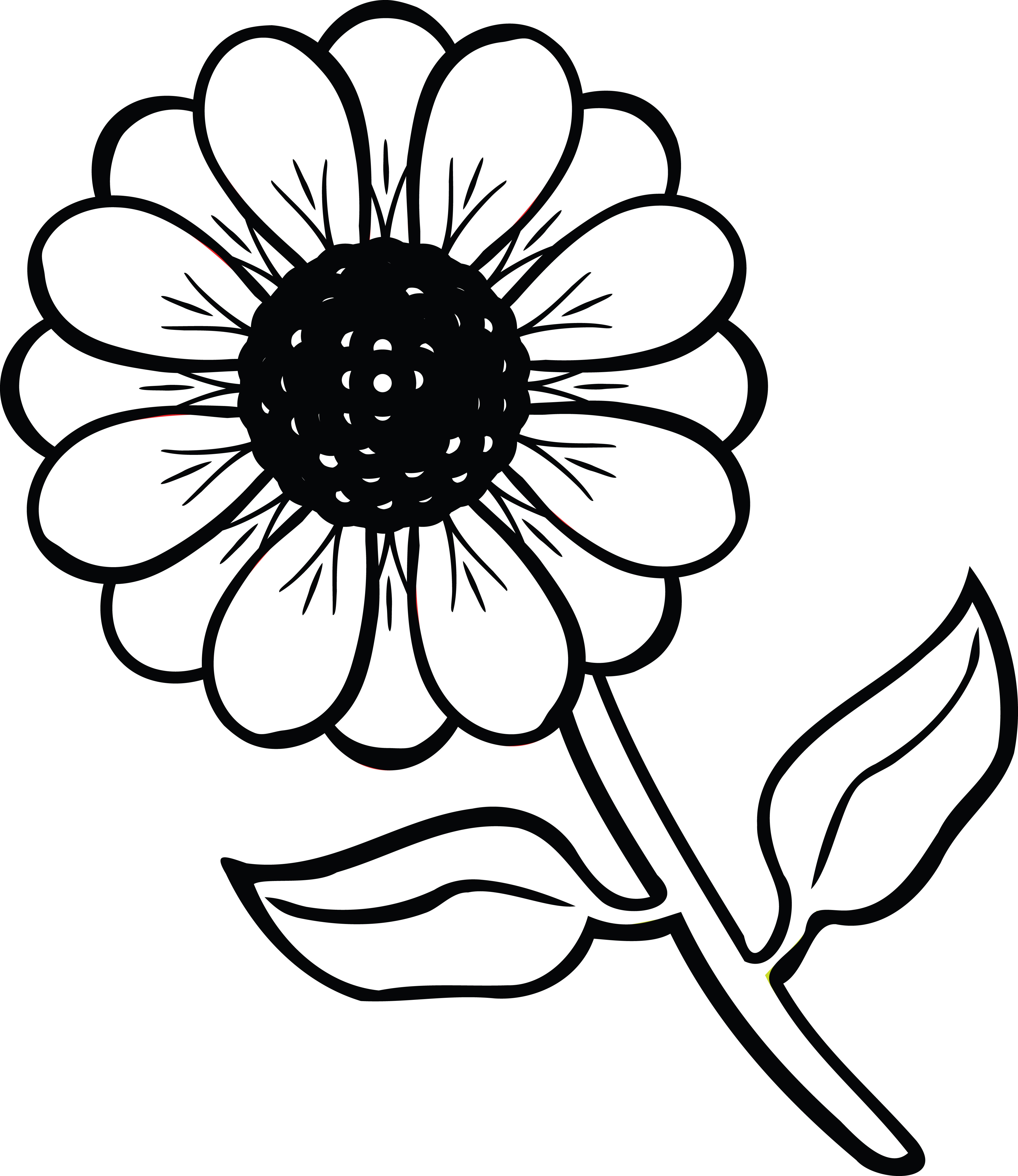 4000x4620 Clipart Flowers Roses Rose Sb Pm Flower Black And White