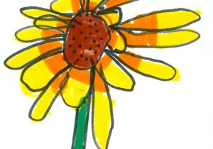 300x210 Flower Child Drawing Children Drawing Child On Flower Flora