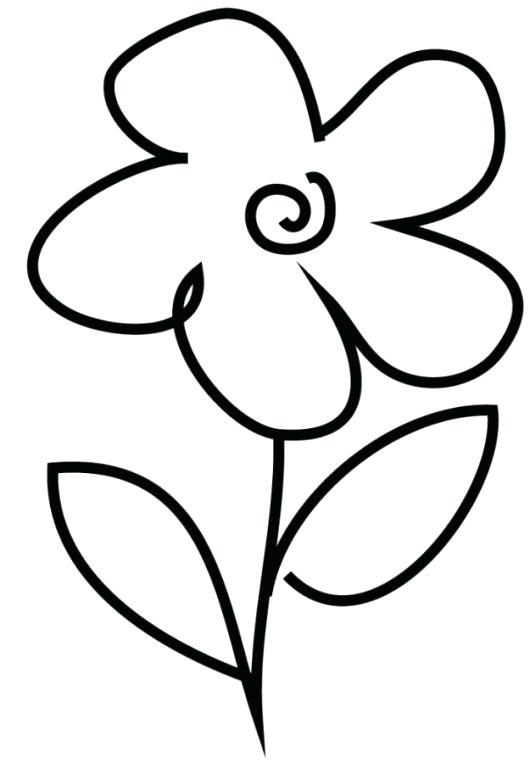 530x763 How To Draw A Flower For Kids Very Simple Flower Coloring