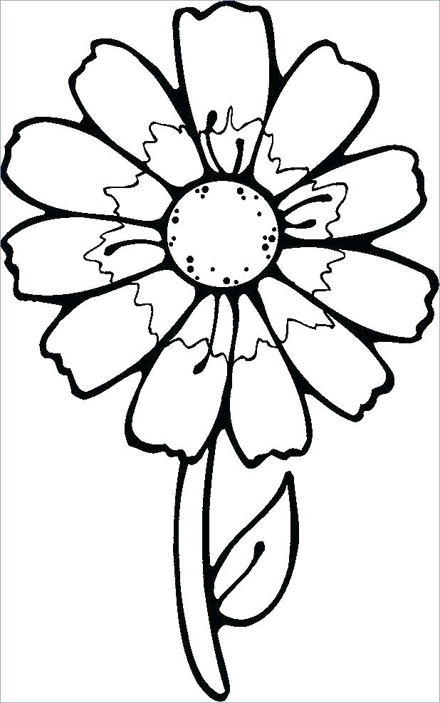 618x987 Simple Flower Color Pages Simple Flowers Coloring Pages Flower