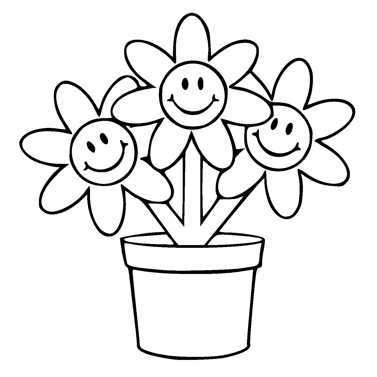 1500x1500 Drawing Template Cartoon Flower For Free Download