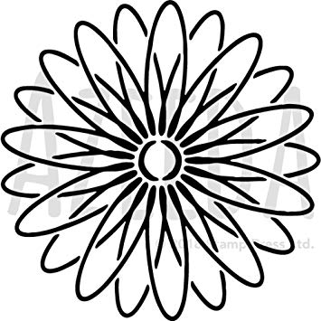 355x355 azeeda 'daisy flower' wall stencil template