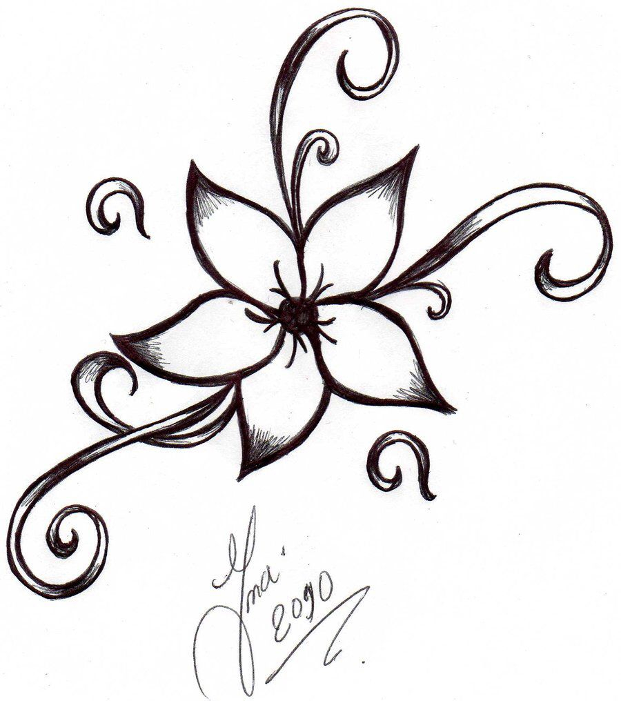 900x1016 Latest Flower Drawings Tattoos, Simple Flower Tattoo, Flower
