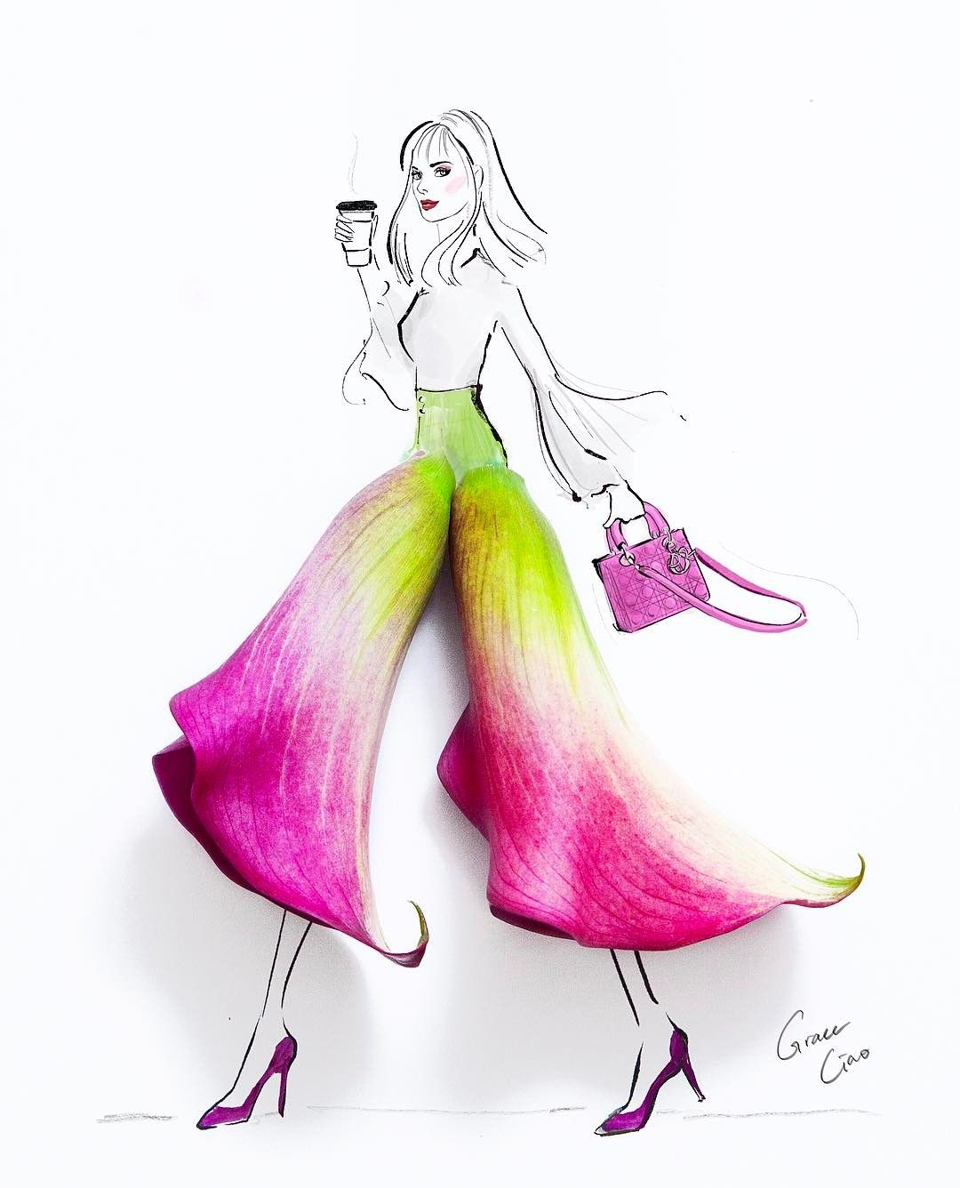 1080x1336 Grace Ciao Flower Power In Fashion Illustration Dresses