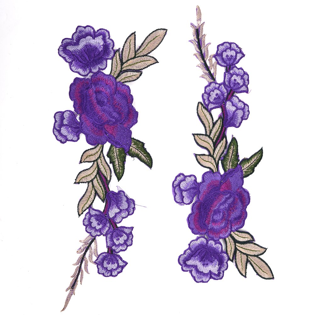 1002x1002 Embroidered Floral Appliques Rose Flower Iron