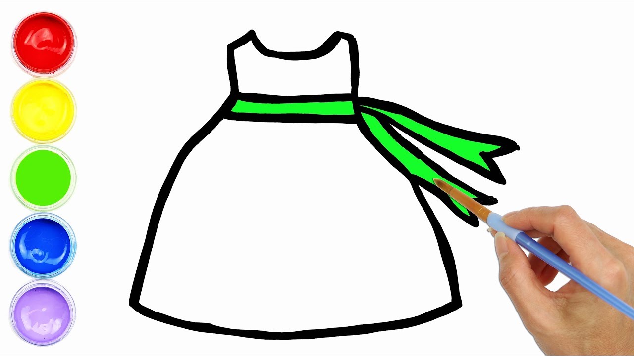 1280x720 Baby Flower Dress Coloring And Drawing For Kids Painting